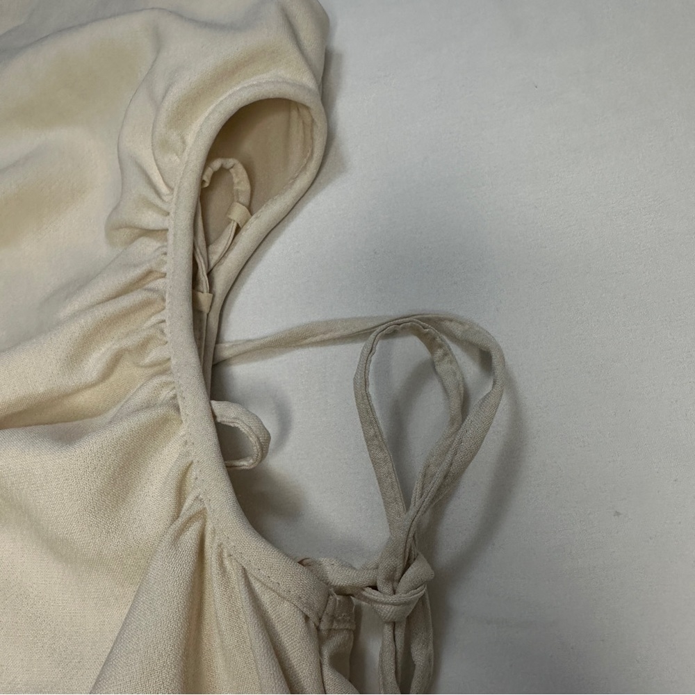 Zara Women’s Cut Out Slim Midi Dress Vanilla Ivory Blogger Favorite - Size XS - Picture 5 of 7